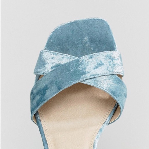 ASOS HONEYMOON Wide Fit Velvet Tie Leg Sandals - Picture 4 of 8